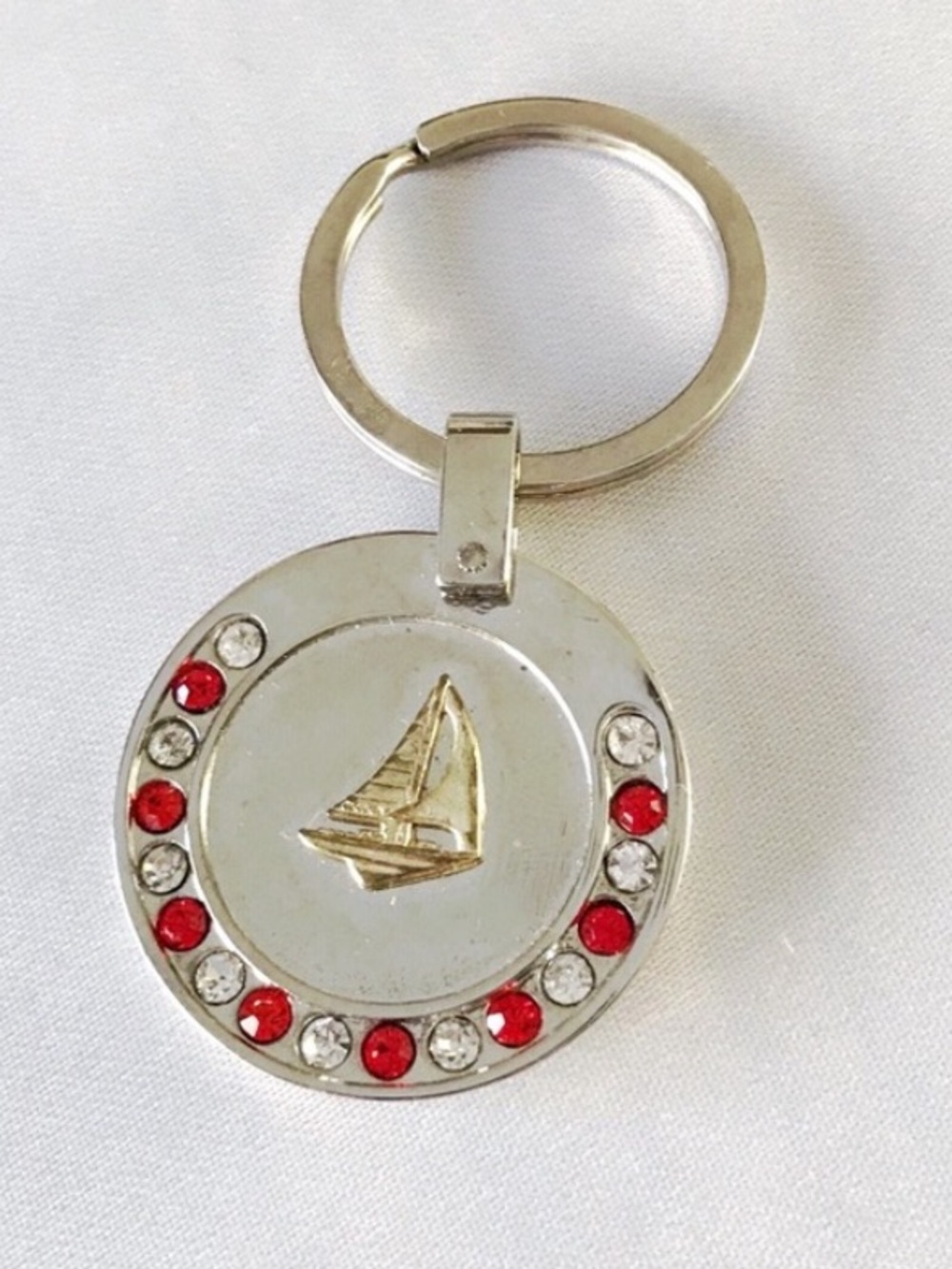 Rhinestone Bling Flip Flop Sailboat Keychain Set - Picture 4 of 6